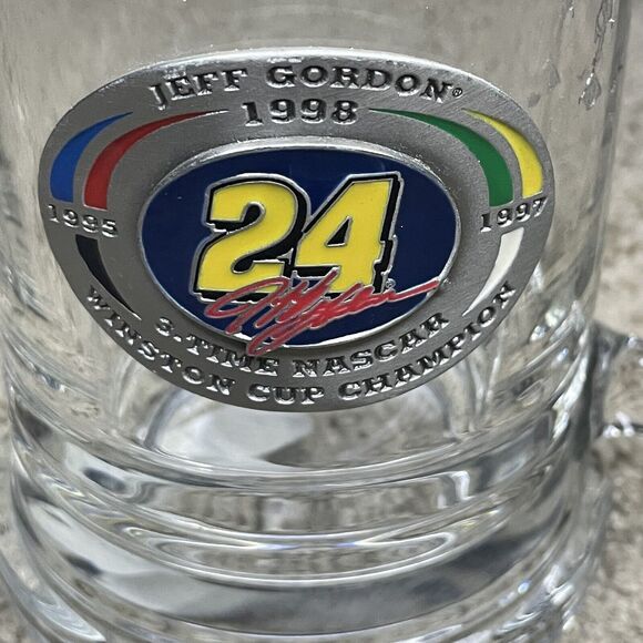 Jeff Gordon #24 1998 3 Time Nascar Winston Cup Champion Glass Beer Stein Mug - Picture 2 of 5